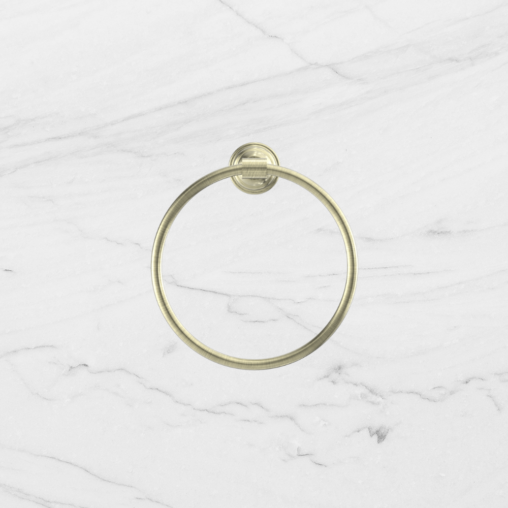 York Towel Ring Aged Brass