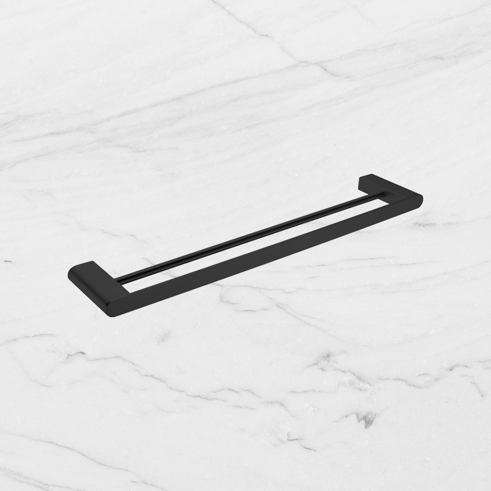 Bianca Double Towel Rail 600mm Matte Black