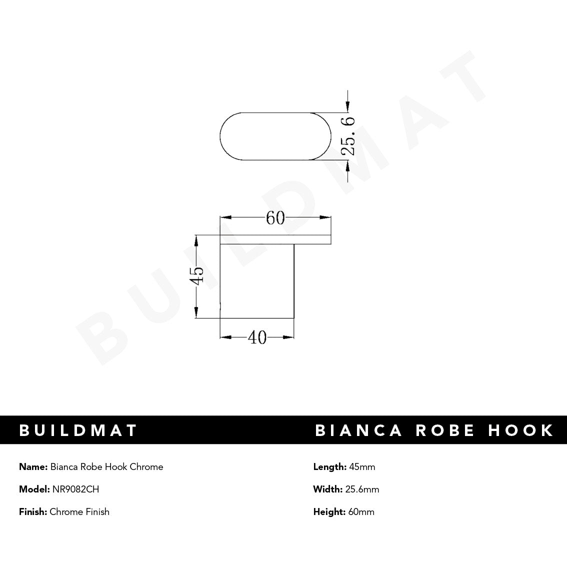 Bianca Robe Hook Chrome