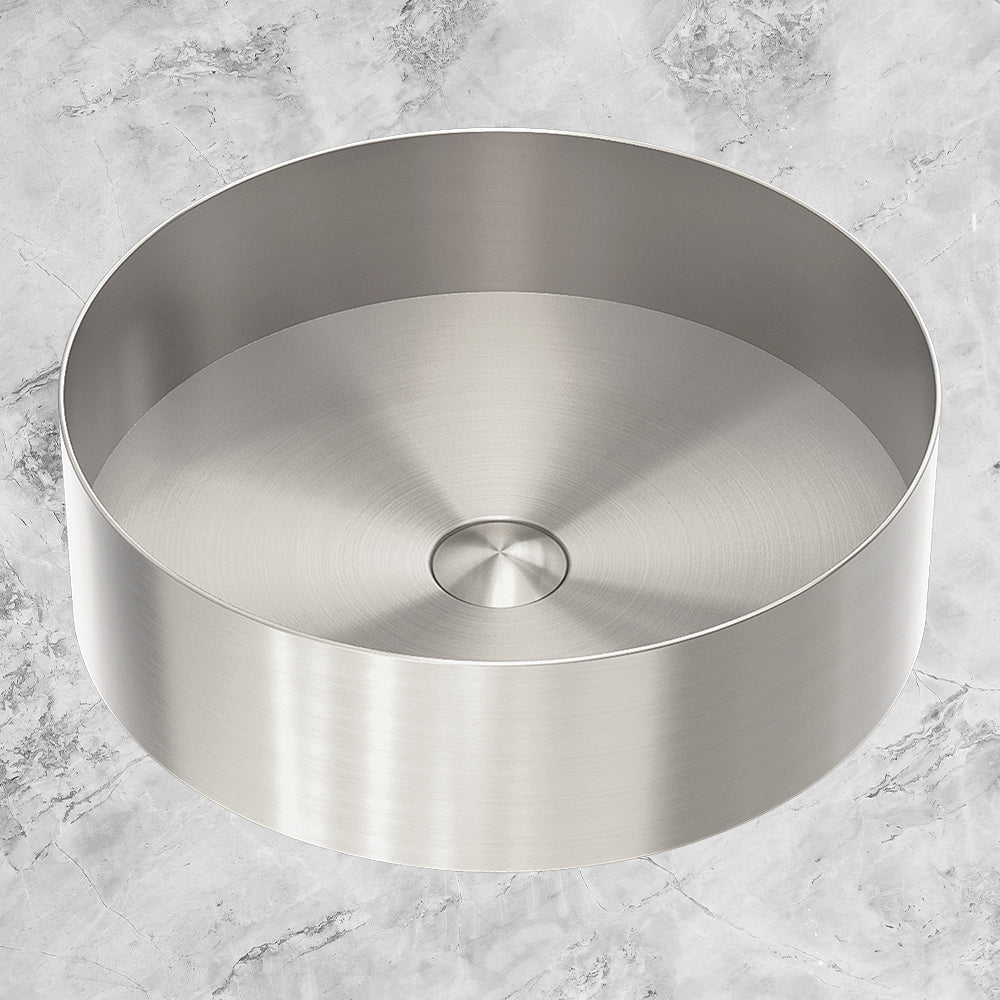 Opal Round 400mm Stainless Steel Basin Brushed Nickel