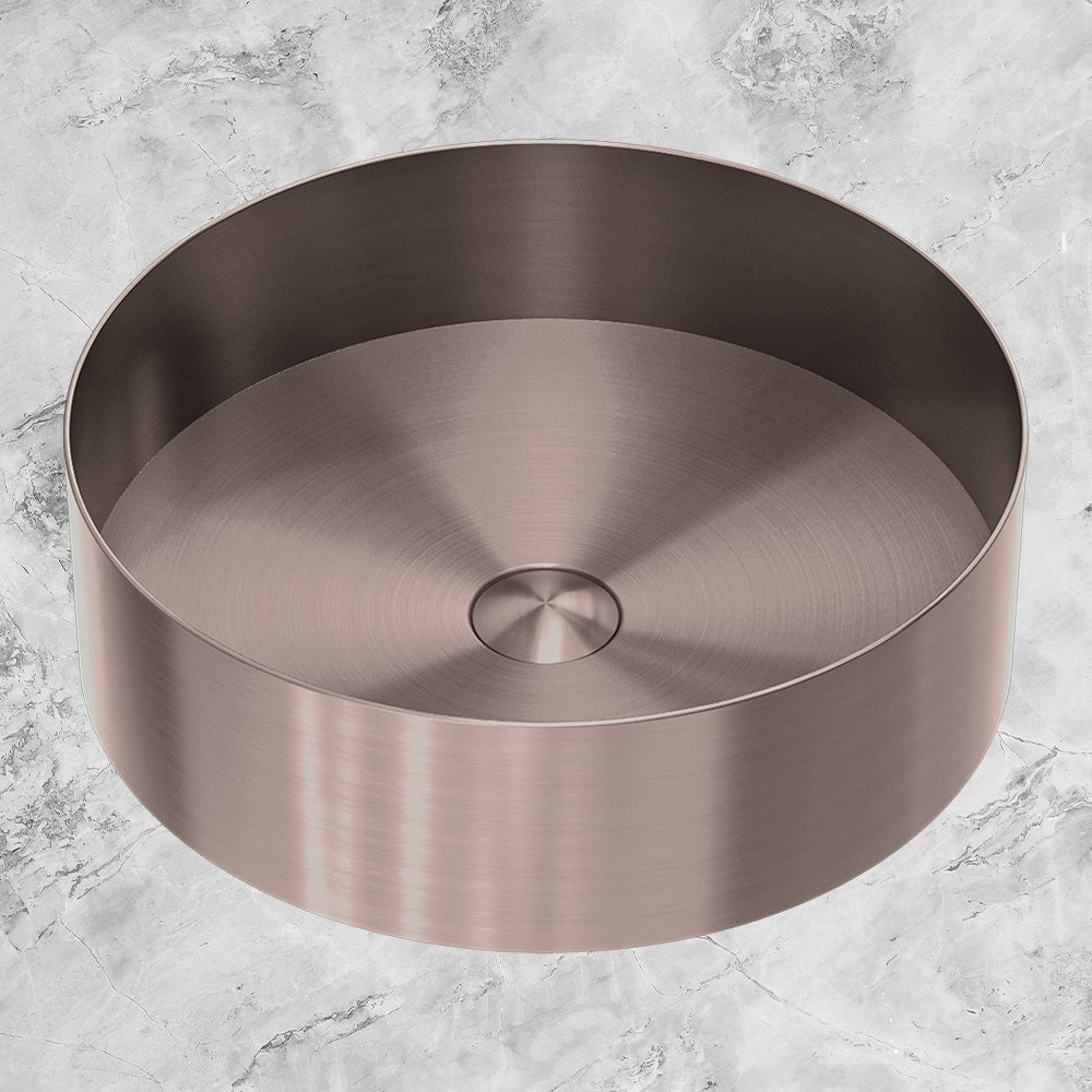 Opal Round 400mm Stainless Steel Basin Brushed Bronze