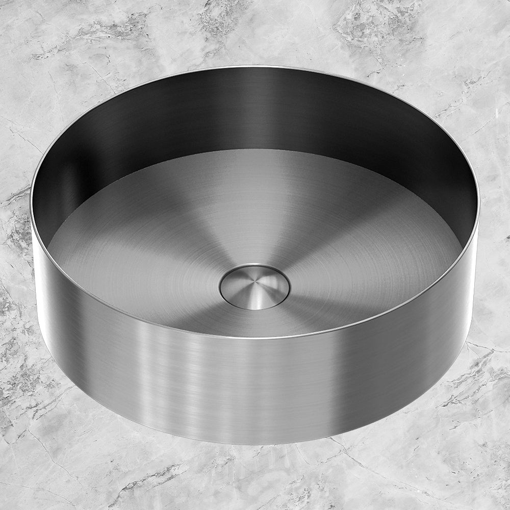 Opal Round 400mm Stainless Steel Basin Graphite