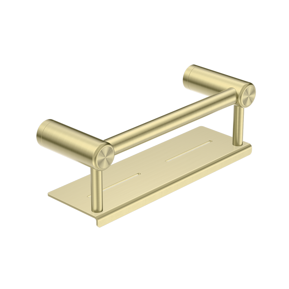 Mecca Care 25mm Grab Rail with Shelf 300mm Brushed Gold