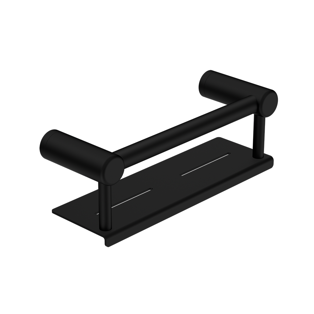 Mecca Care 25mm Grab Rail with Shelf 300mm Matte Black