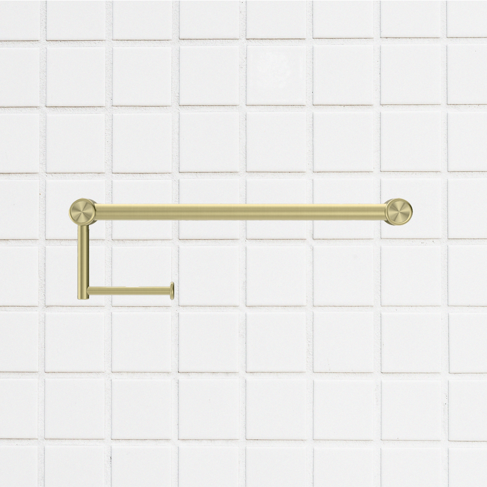 Mecca Care 25mm Toilet Roll Rail 450mm Brushed Gold