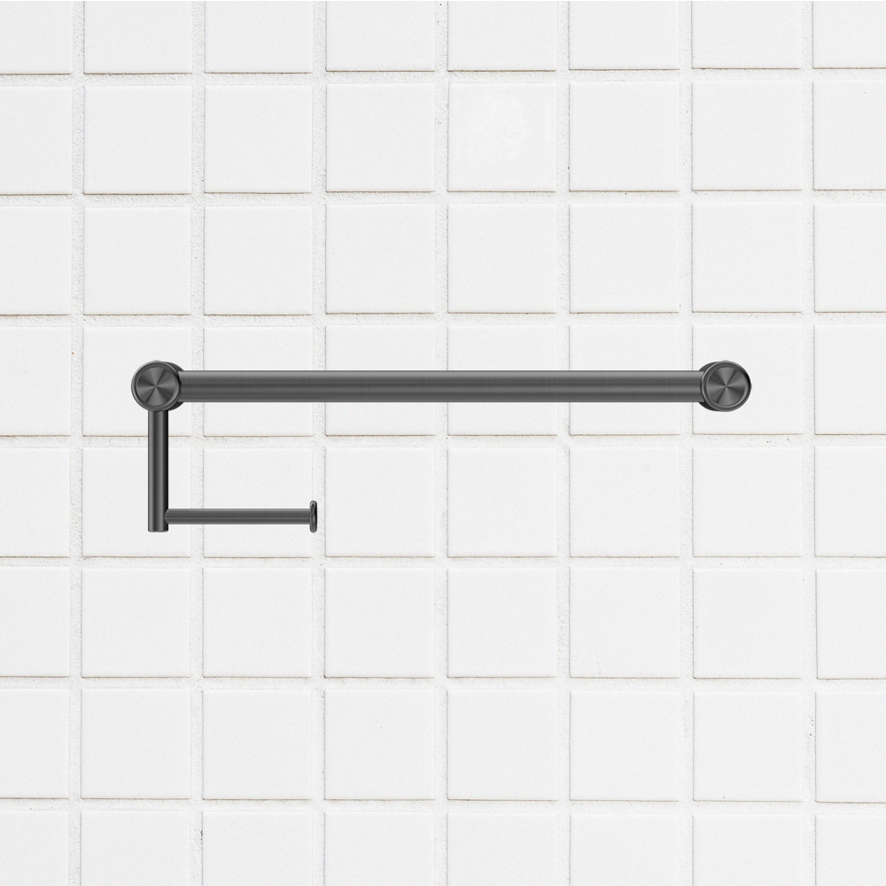 Mecca Care 25mm Toilet Roll Rail 450mm Brushed Gunmetal