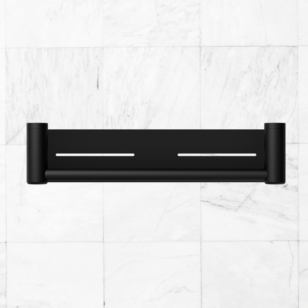 Mecca Care 25mm Grab Rail with Shelf 450mm Matte Black