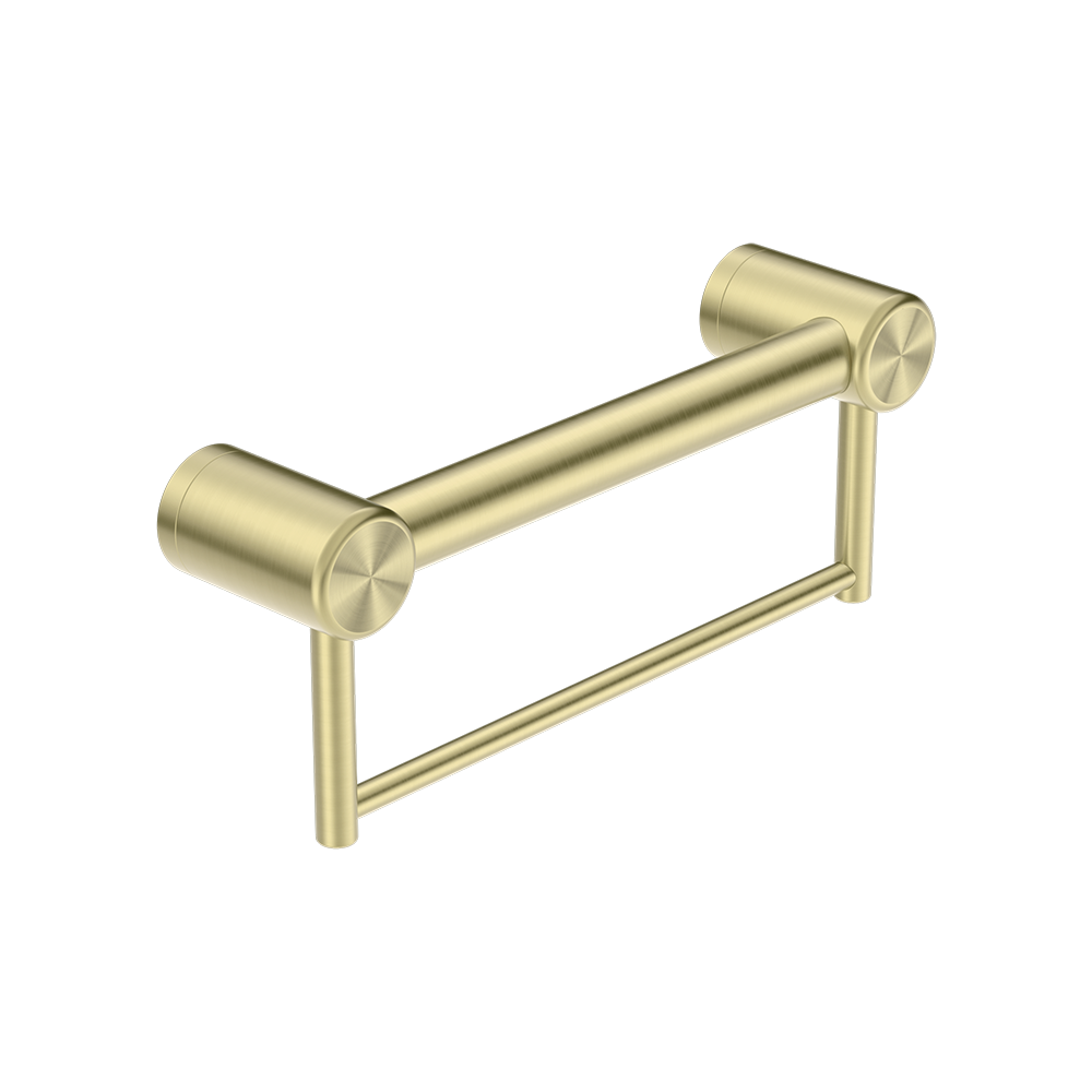 Mecca Care 32mm Grab Rail with Towel Holder 300mm Brushed Gold