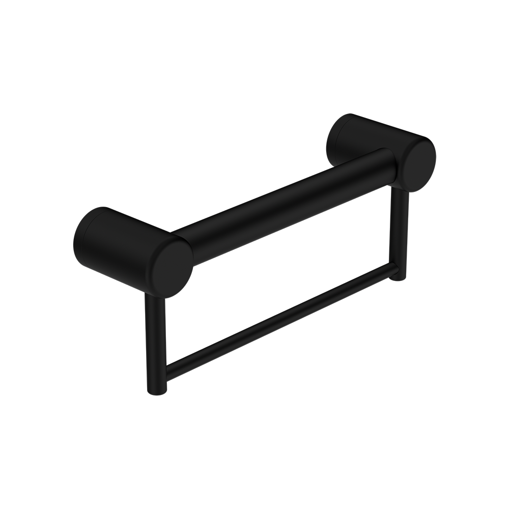 Mecca Care 32mm Grab Rail with Towel Holder 300mm Matte Black