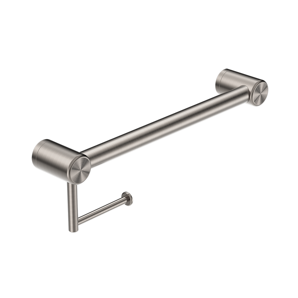 Mecca Care 32mm Grab Rail Toilet Roll Holder 450mm Brushed Nickel