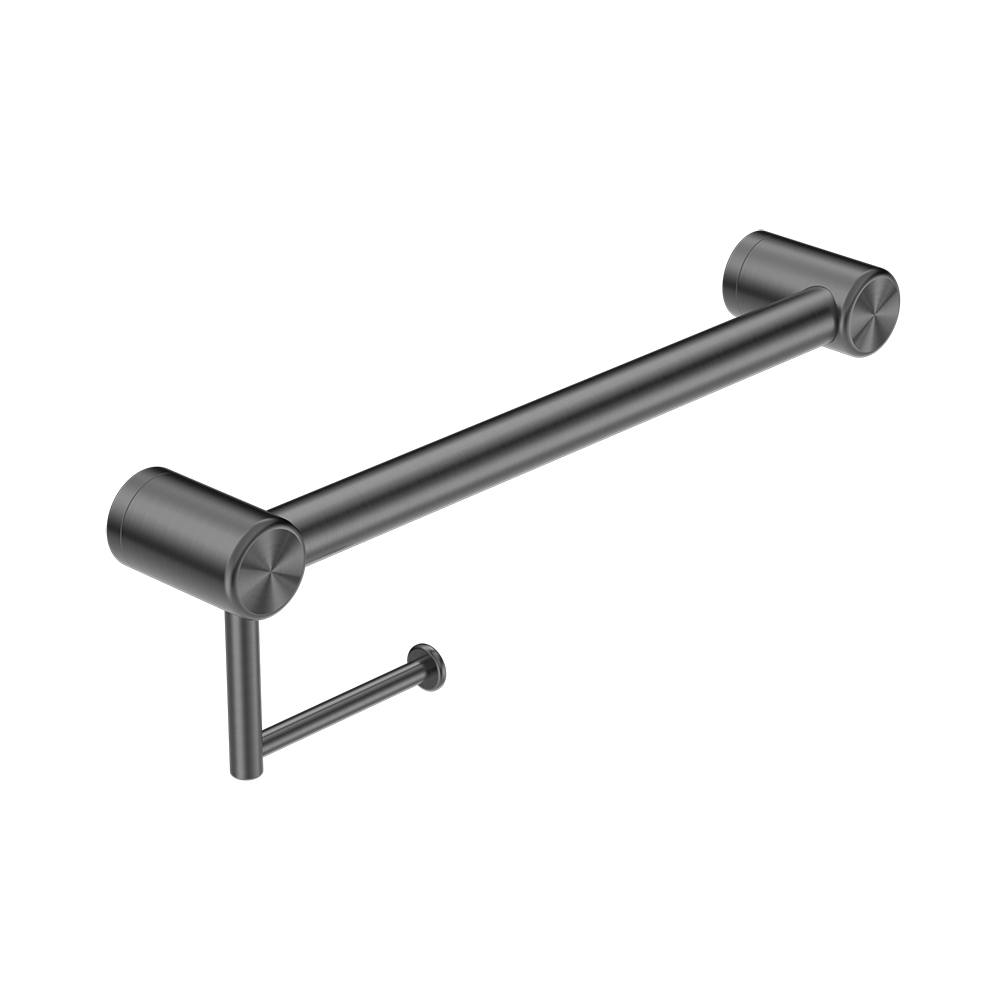 Mecca Care 32mm Grab Rail Toilet Roll Holder 450mm Brushed Gunmetal