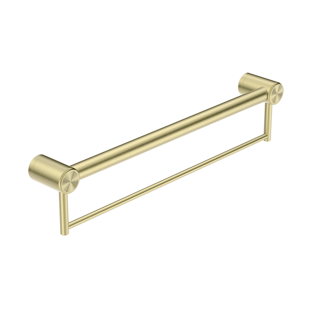 Mecca Care 32mm Grab Rail with Towel Holder 600mm Brushed Gold