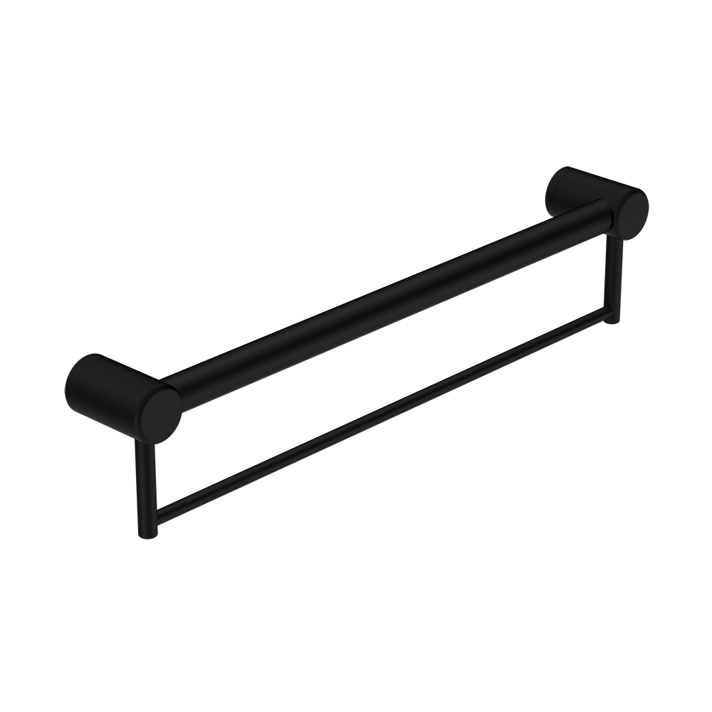 Mecca Care 32mm Grab Rail with Towel Holder 600mm Matte Black