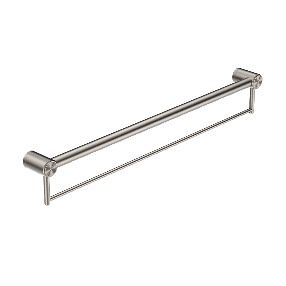 Mecca Care 32mm Grab Rail with Towel Holder 900mm Brushed Nickel