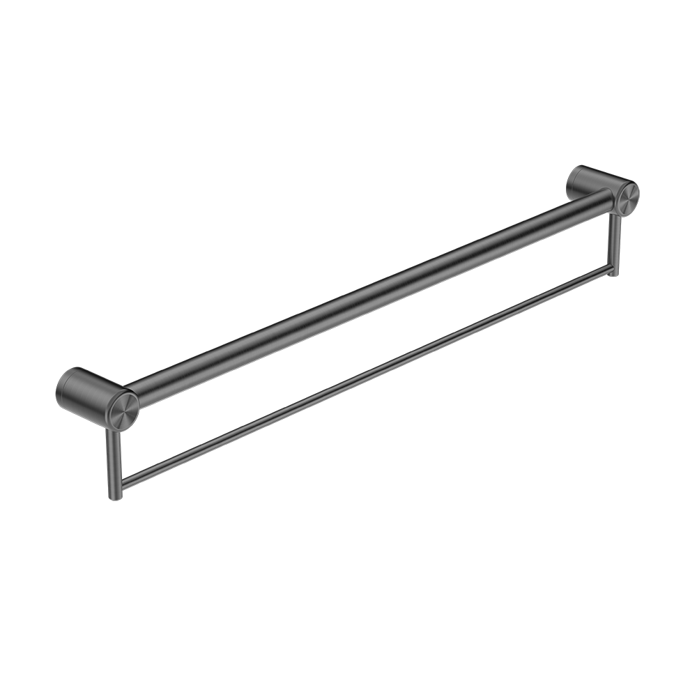 Mecca Care 32mm Grab Rail with Towel Holder 900mm Brushed Gunmetal