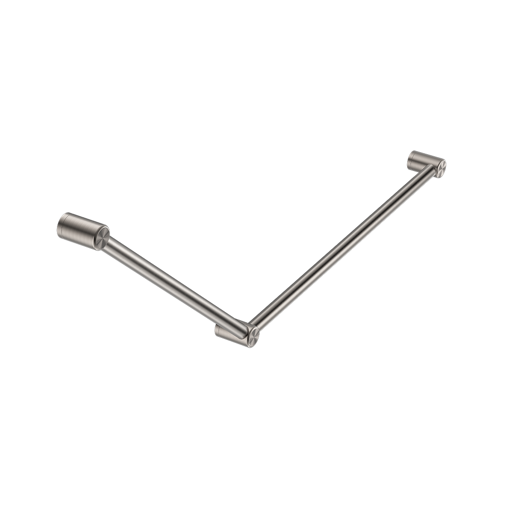 Mecca Care 32mm DDA Grab Rail Set 45 Degree 750x900mm Brushed Nickel