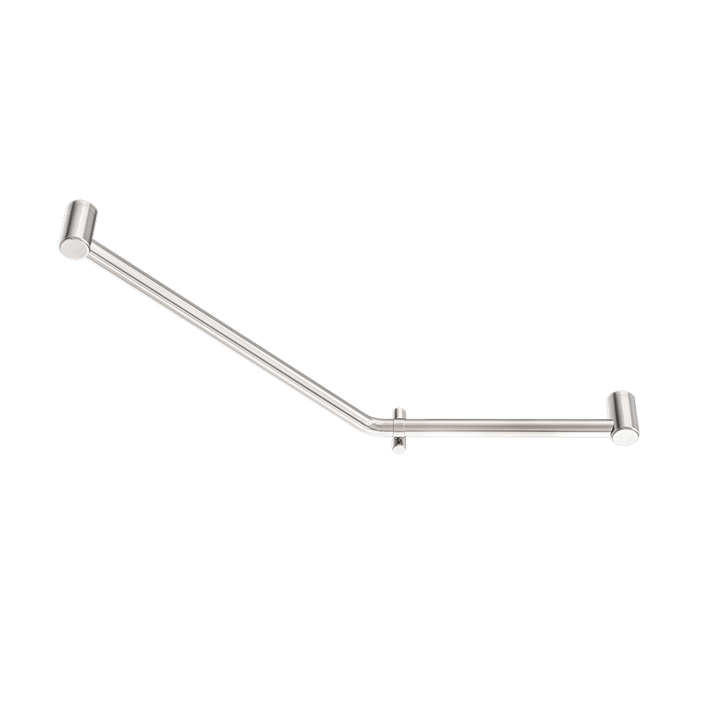 Mecca Care 32mm Ambulant 45 Degree Bent Tube Grab Rail 450x650mm Brushed Nickel