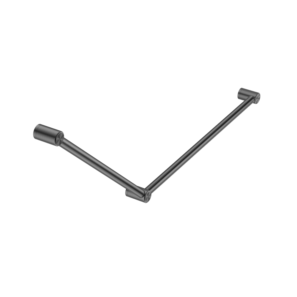 Mecca Care 32mm DDA Grab Rail Set 45 Degree 750x900mm Brushed Gunmetal