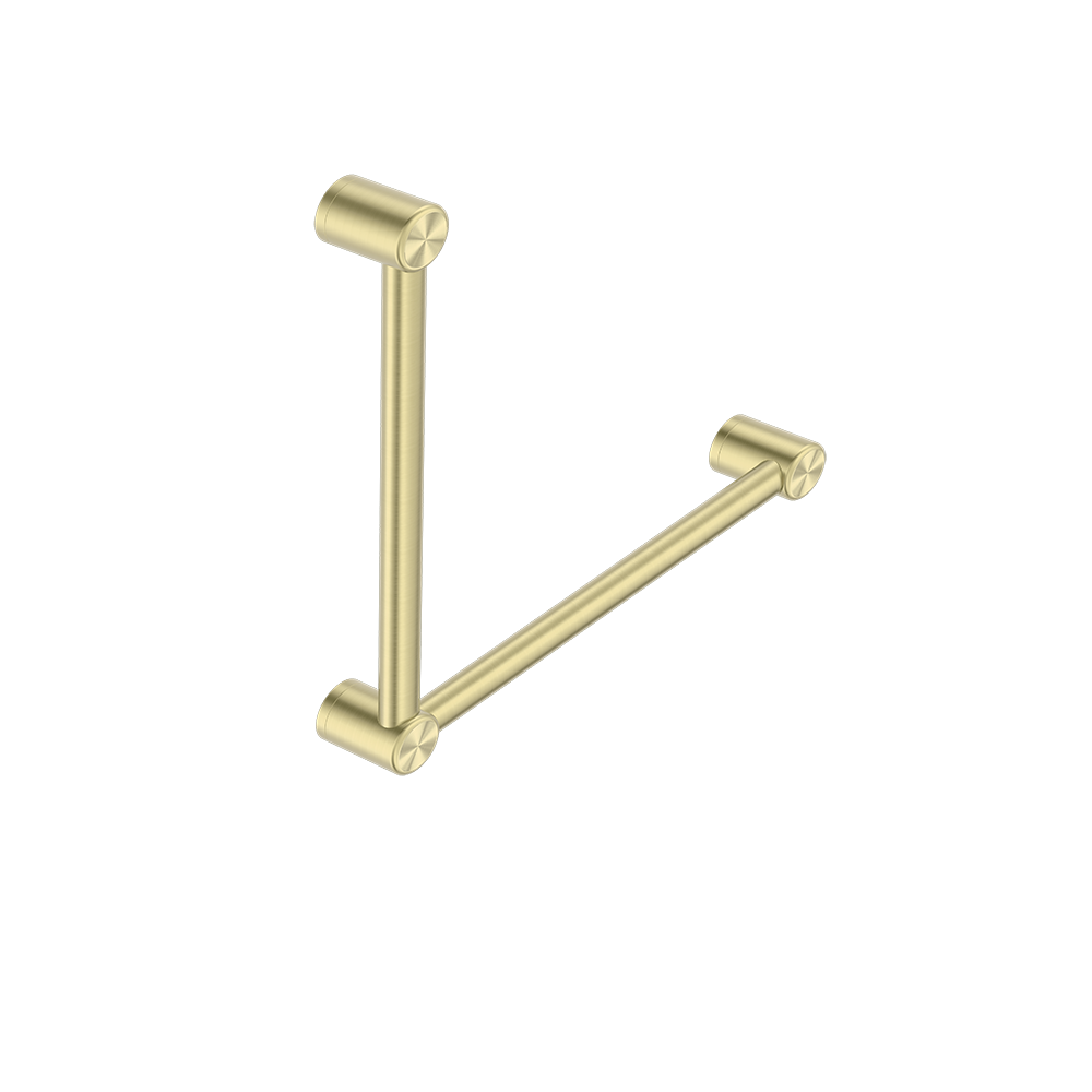 Mecca Care 32mm Ambulant Toilet Grab Rail 90 Degree 450x450mm Brushed Gold