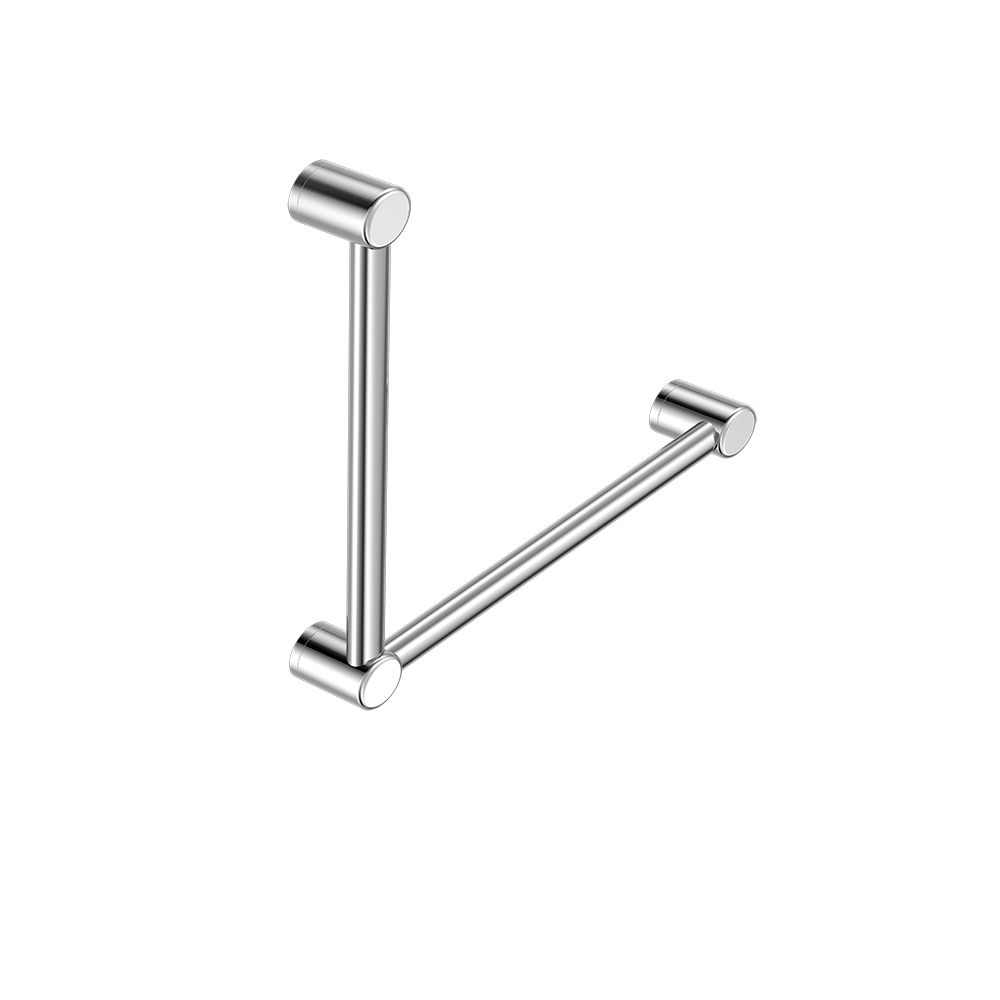 Mecca Care 32mm Ambulant Toilet Grab Rail 90 Degree 450x450mm Chrome