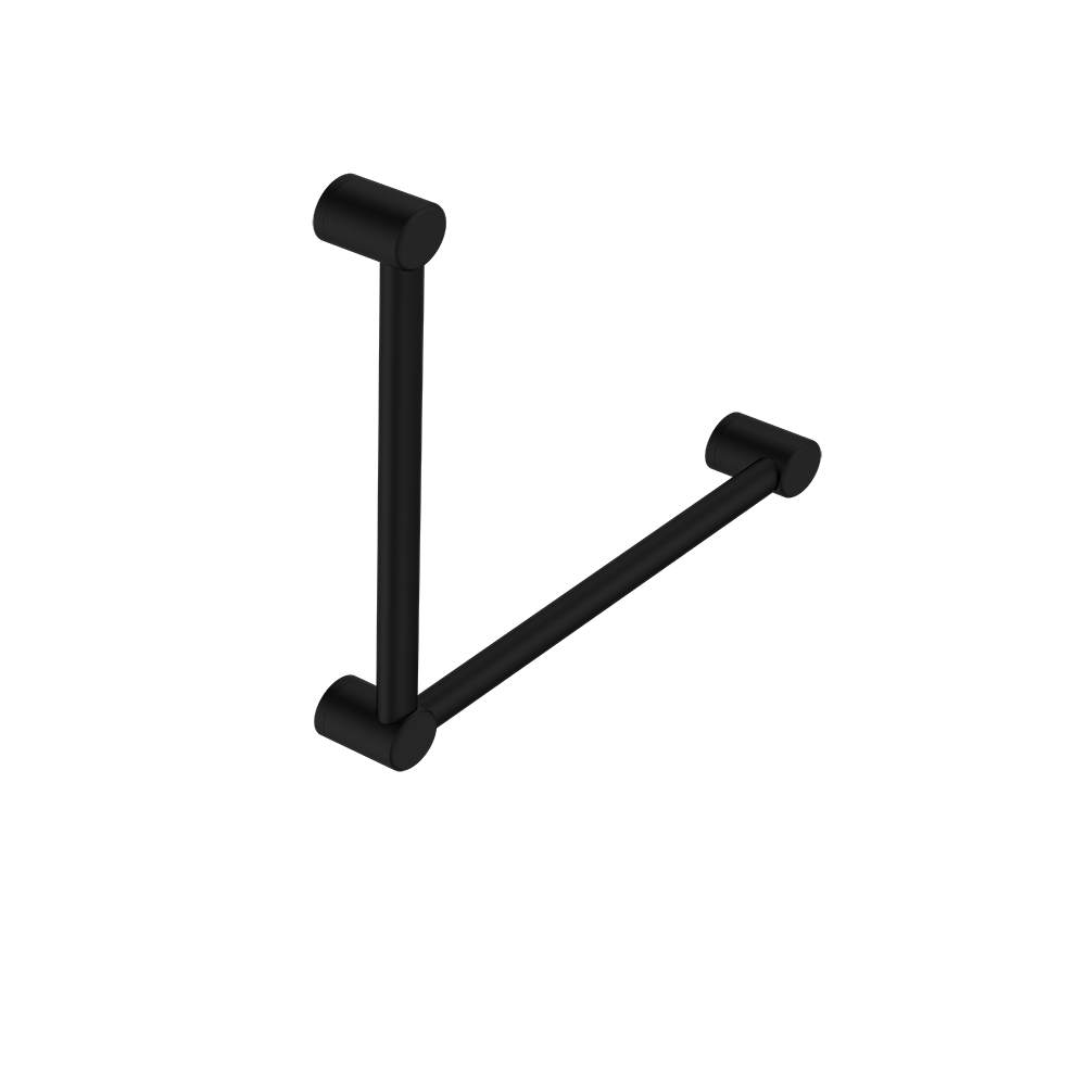 Mecca Care 32mm Ambulant Toilet Grab Rail 90 Degree 450x450mm Matte Black