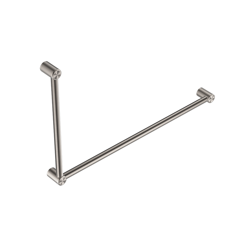 Mecca Care 32mm DDA Grab Rail Set 90 Degree 600x1000mm Brushed Nickel