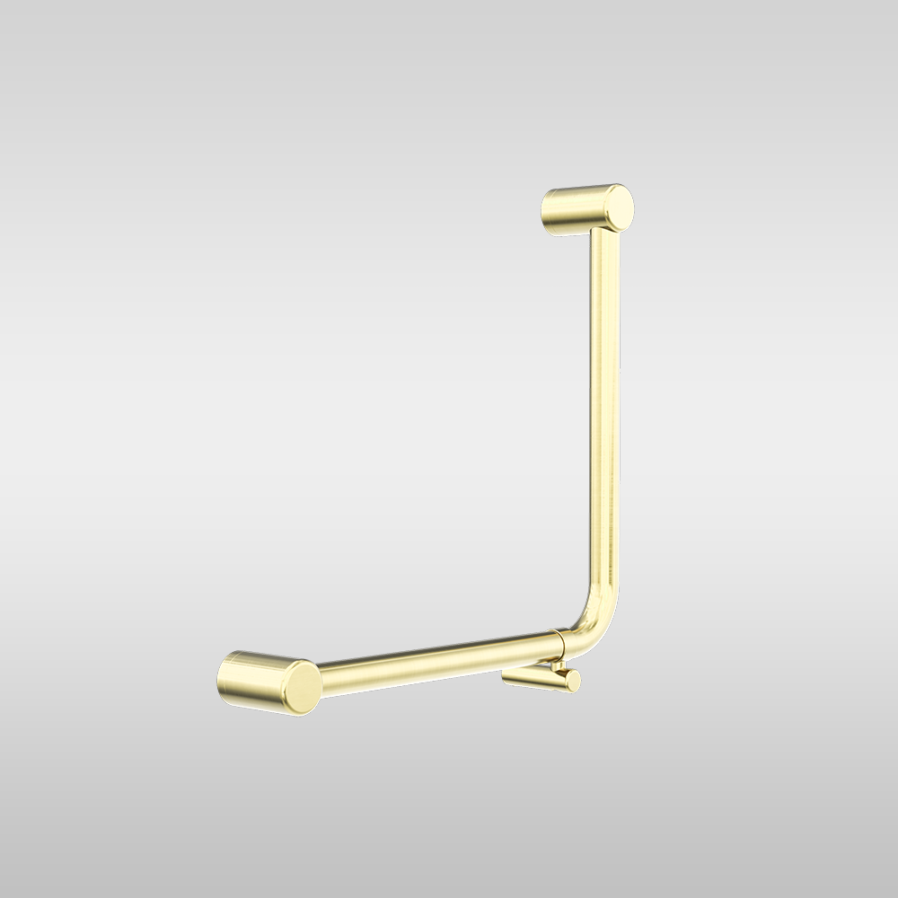 Mecca Care 32mm Ambulant 90 Degree Bent Tube Grab Rail 450x450mm Brushed Gold