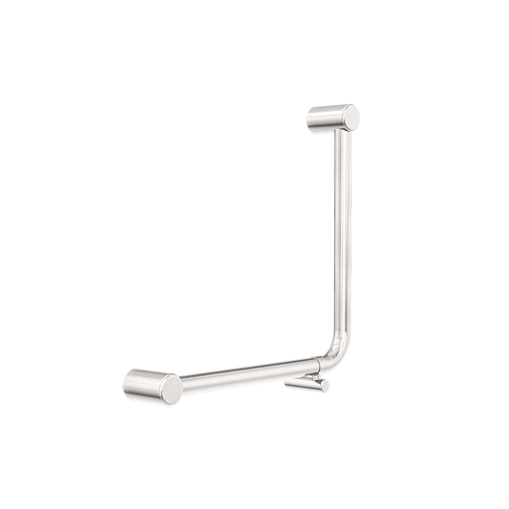 Mecca Care 32mm Ambulant 90 Degree Bent Tube Grab Rail 450x450mm Brushed Nickel