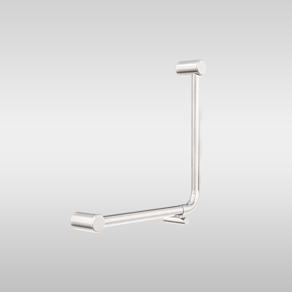 Mecca Care 32mm Ambulant 90 Degree Bent Tube Grab Rail 450x450mm Brushed Nickel