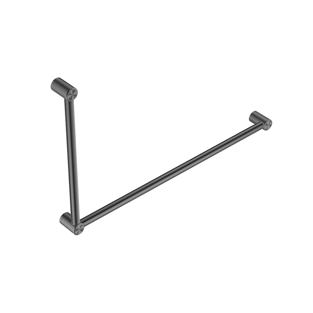 Mecca Care 32mm DDA Grab Rail Set 90 Degree 600x1000mm Brushed Gunmetal