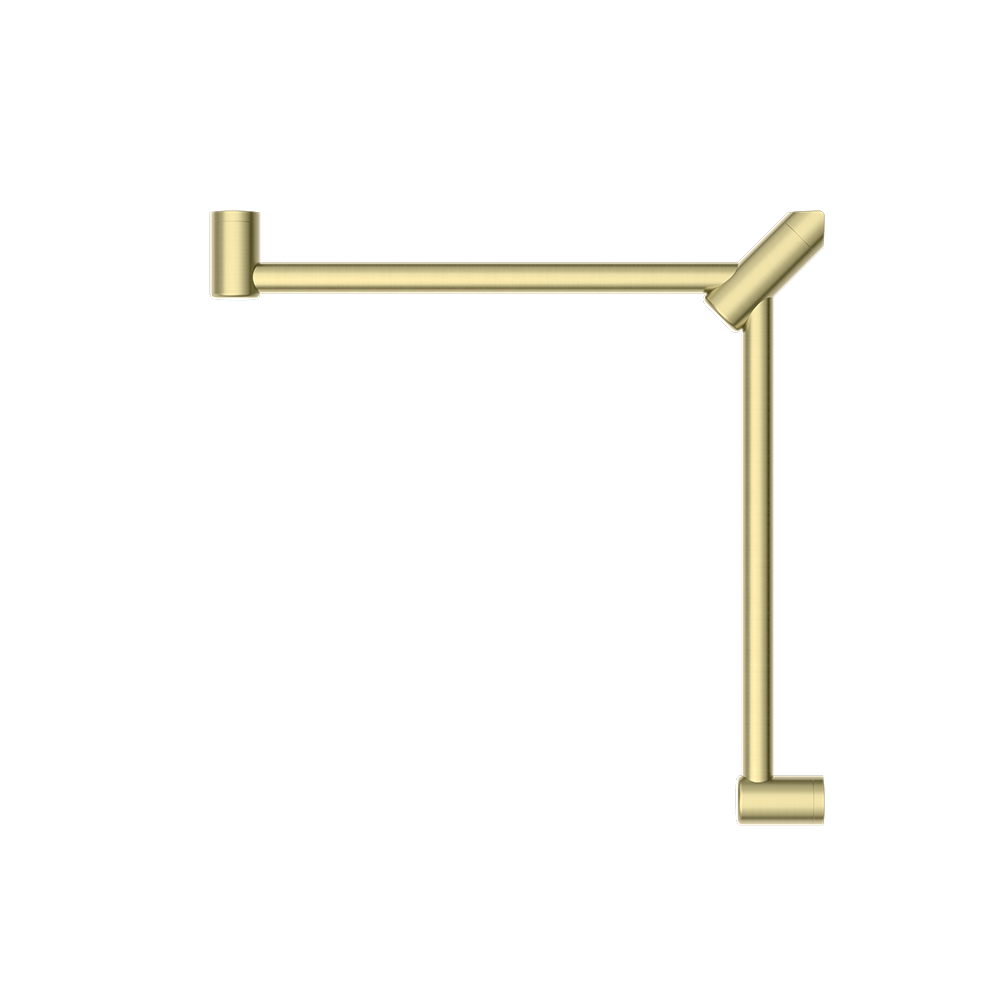 Mecca Care 32mm Wrap Around Corner Grab Rail 600x600mm Brushed Gold