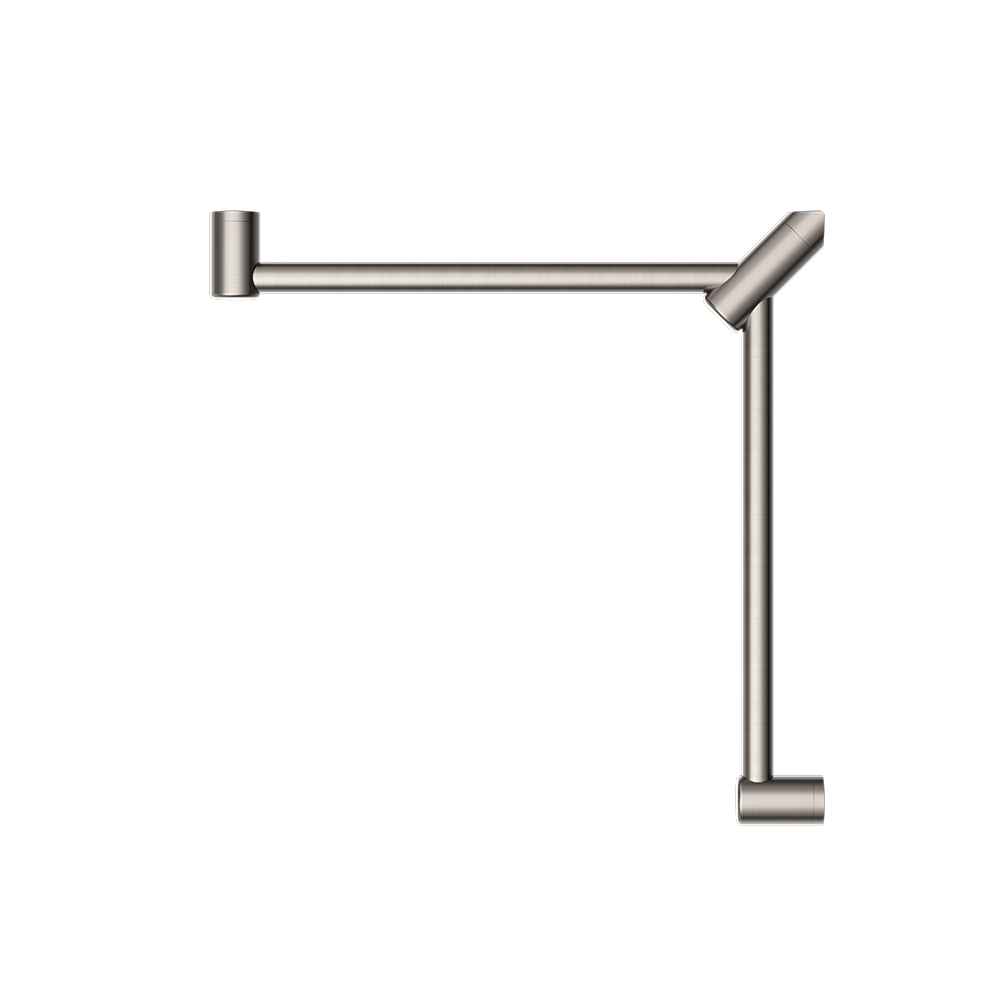 Mecca Care 32mm Wrap Around Corner Grab Rail 600x600mm Brushed Nickel