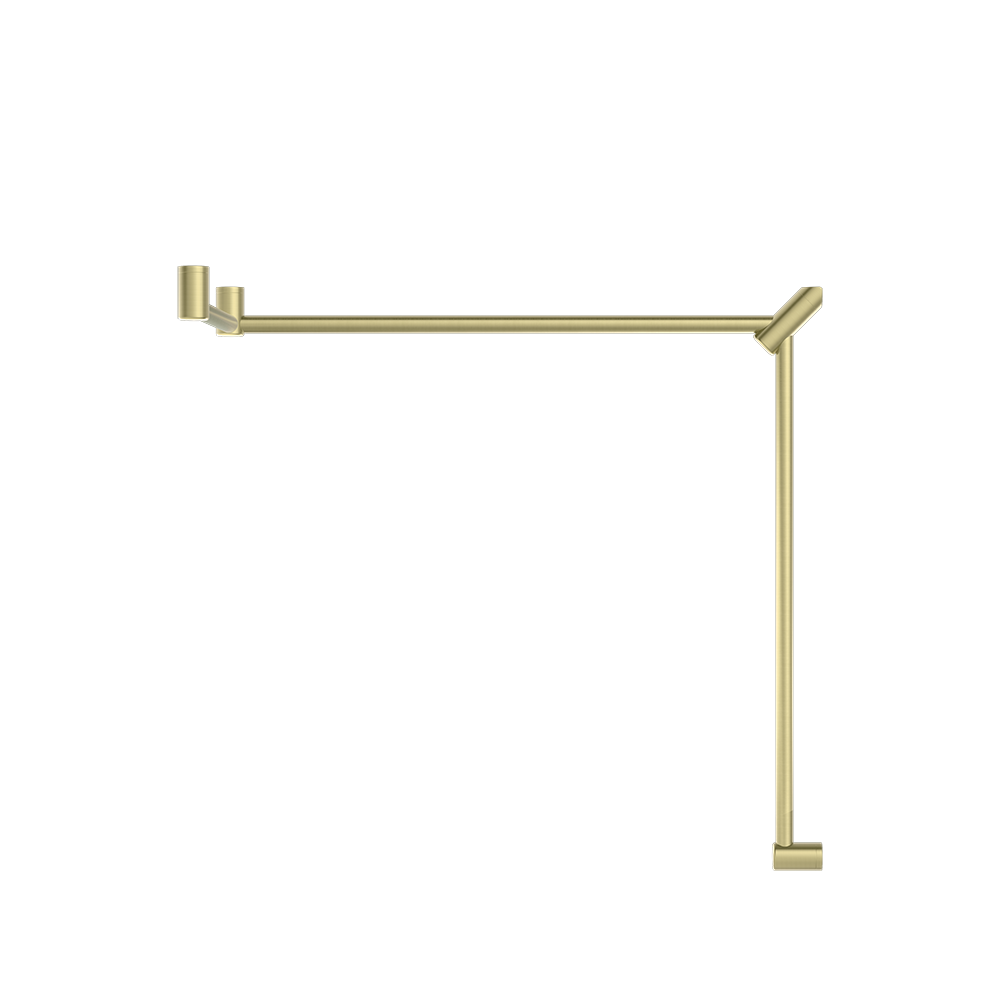 Mecca Care 32mm DDA Toilet Grab Rail Set 90 Degree Continuous 600x1065x1025mm Brushed Gold