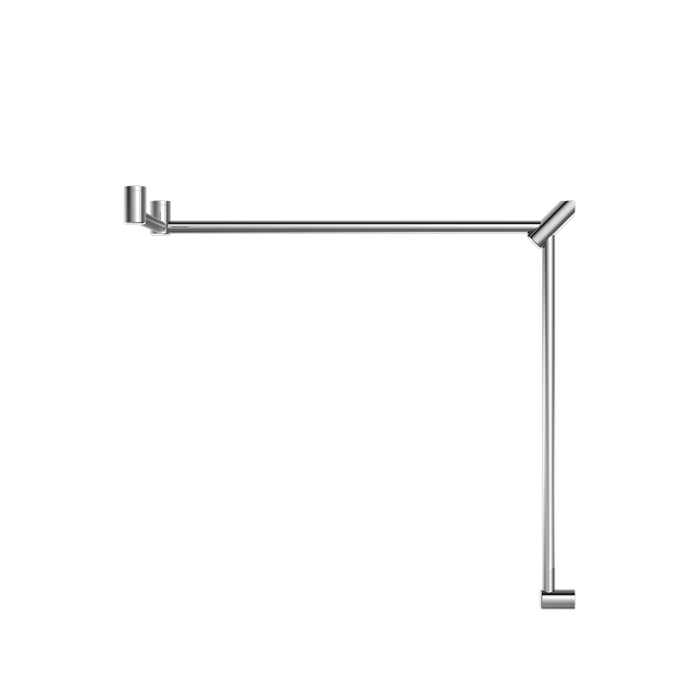 Mecca Care 32mm DDA Toilet Grab Rail Set 90 Degree Continuous 600x1065x1025mm Chrome