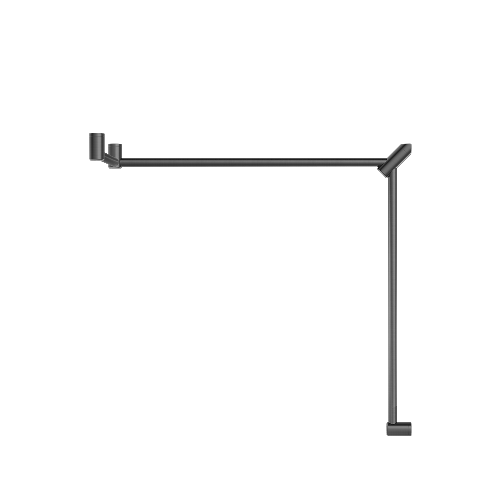 Mecca Care 32mm DDA Toilet Grab Rail Set 90 Degree Continuous 600x1065x1025mm Brushed Gunmetal