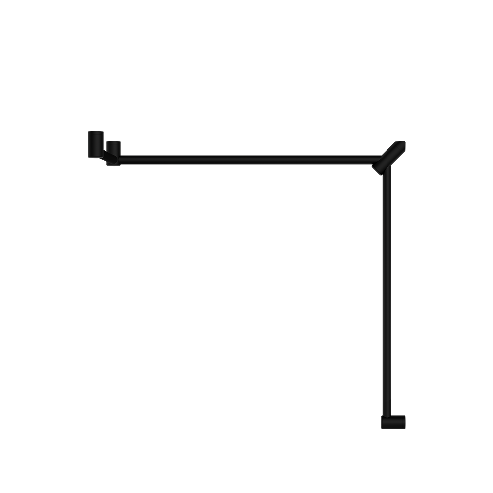 Mecca Care 32mm DDA Toilet Grab Rail Set 90 Degree Continuous 600x1065x1025mm Matte Black