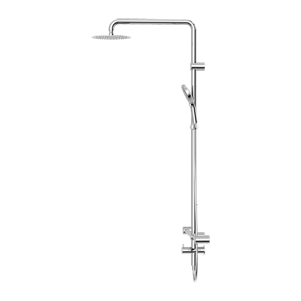 Mecca Care 32mm T Bar Grab Rail 1100x750mm Twin Shower Set Chrome