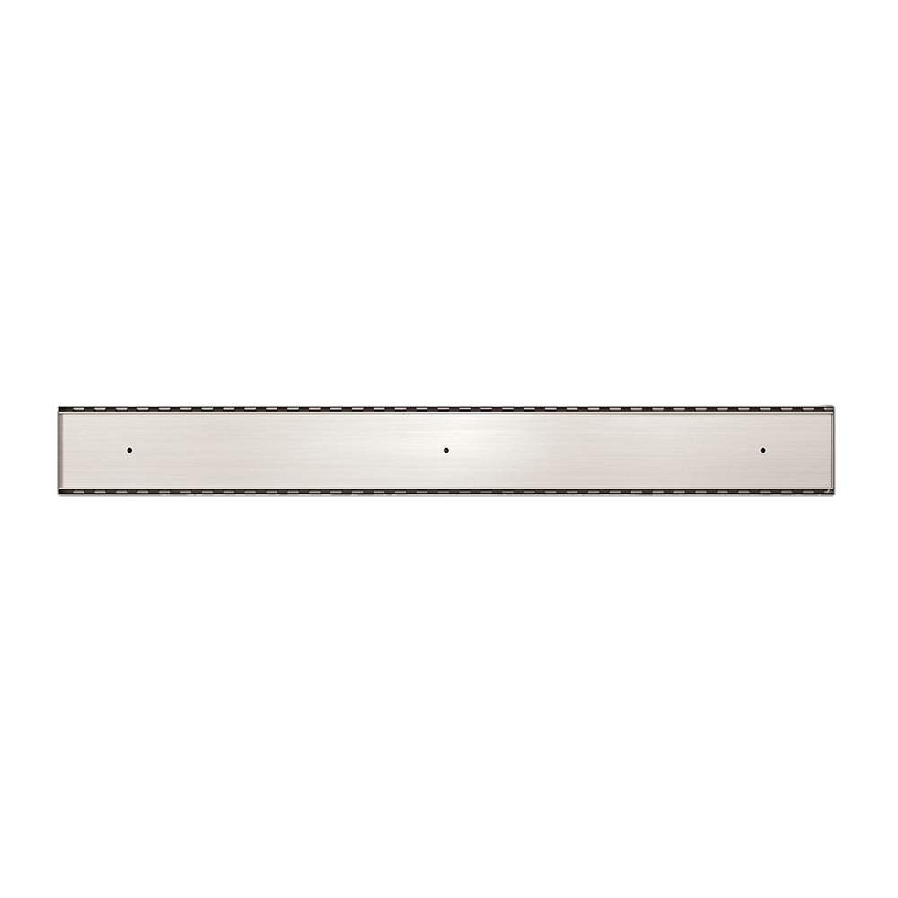 Tile Insert V Channel Floor Grate 89mm Outlet with Hole Saw Brushed Nickel