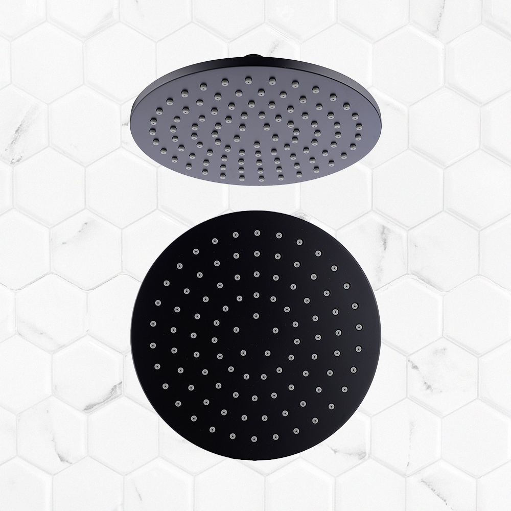 Round Shower Head 200mm Matte Black