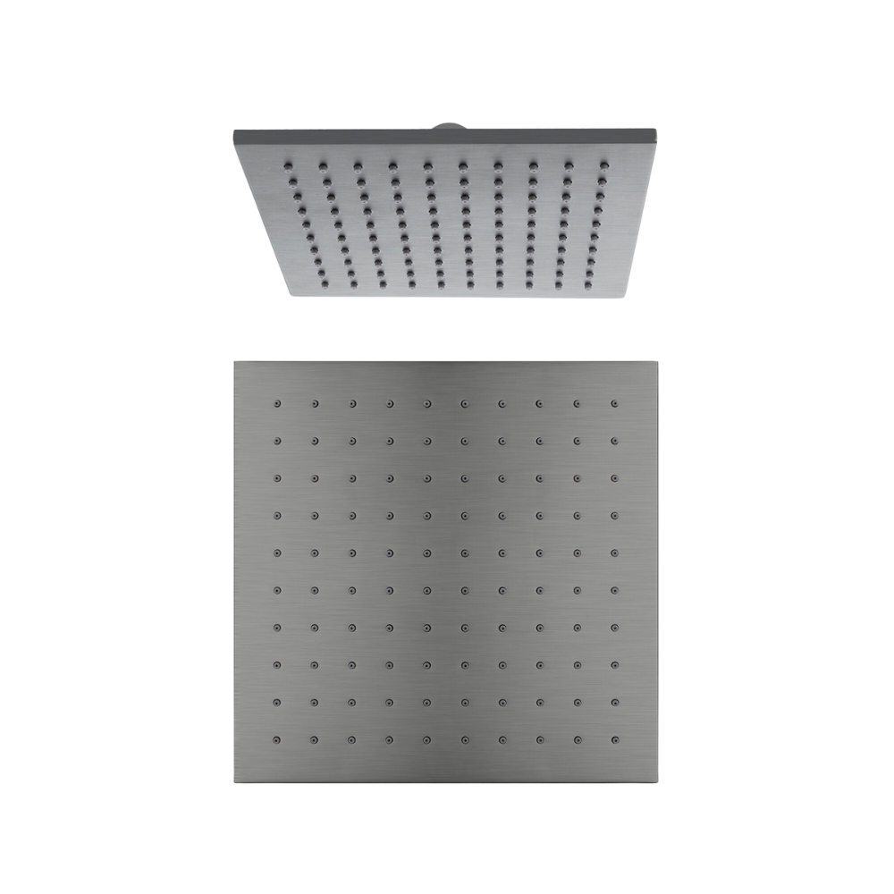 Square Shower Head 250mm Brushed Gunmetal