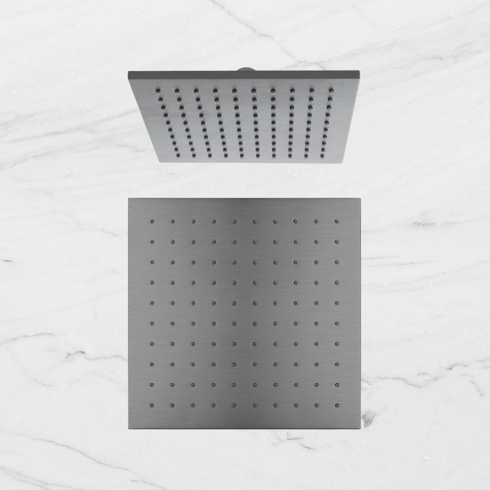 Square Shower Head 250mm Brushed Gunmetal