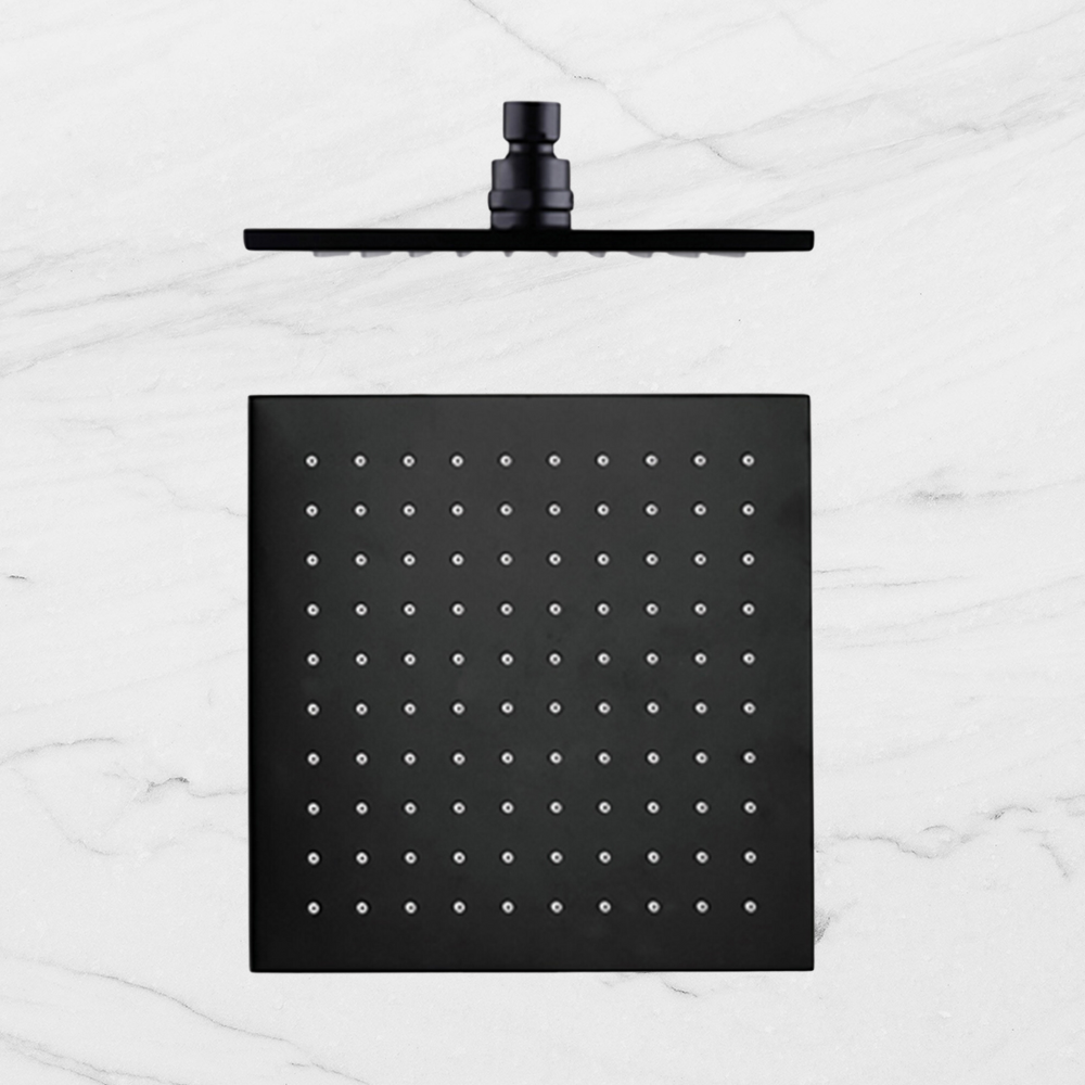 Square Shower Head 250mm Matte Black