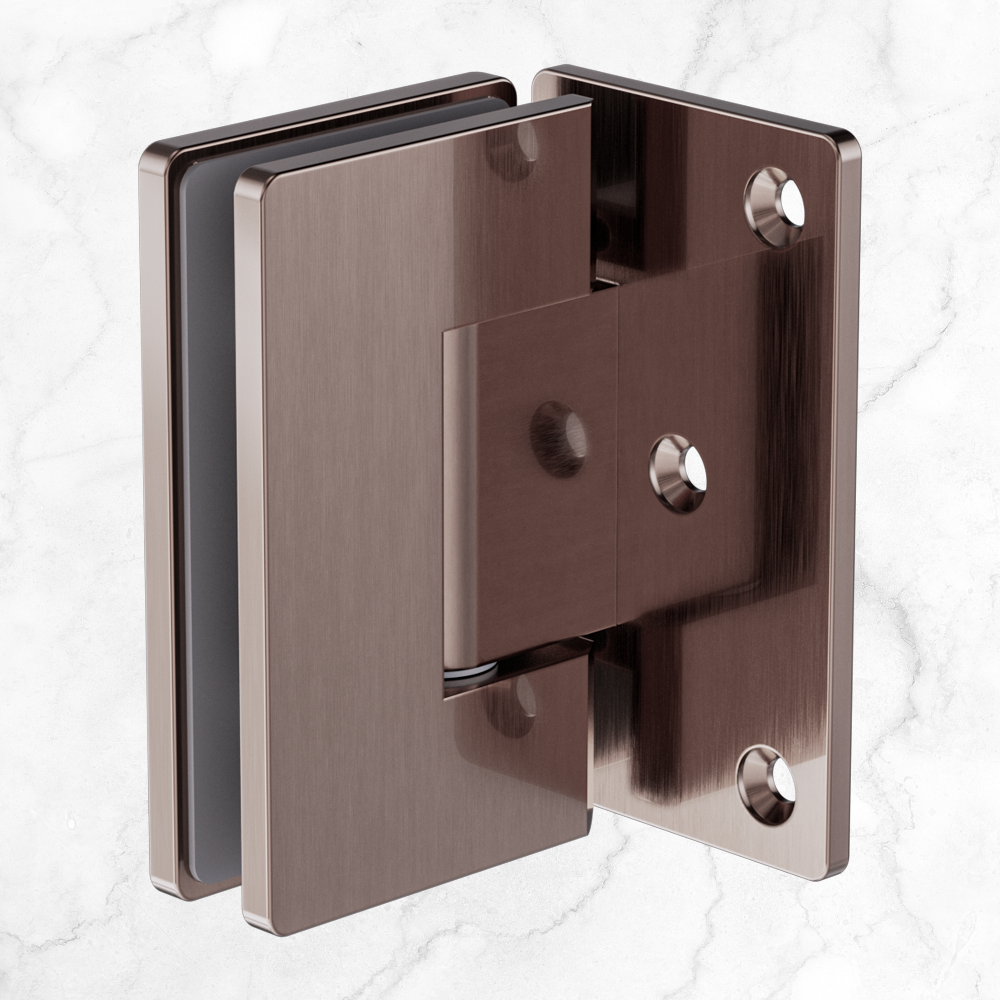 90 Degree Glass To Wall Shower Hinge 10mm Glass Brushed Bronze