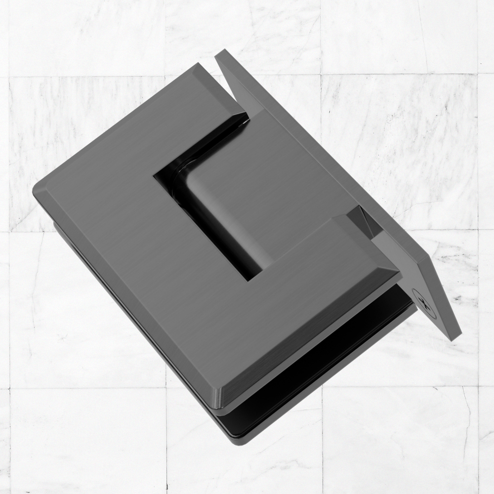 90 Degree Glass to Wall Shower Hinge 10MM Glass Brushed Gunmetal