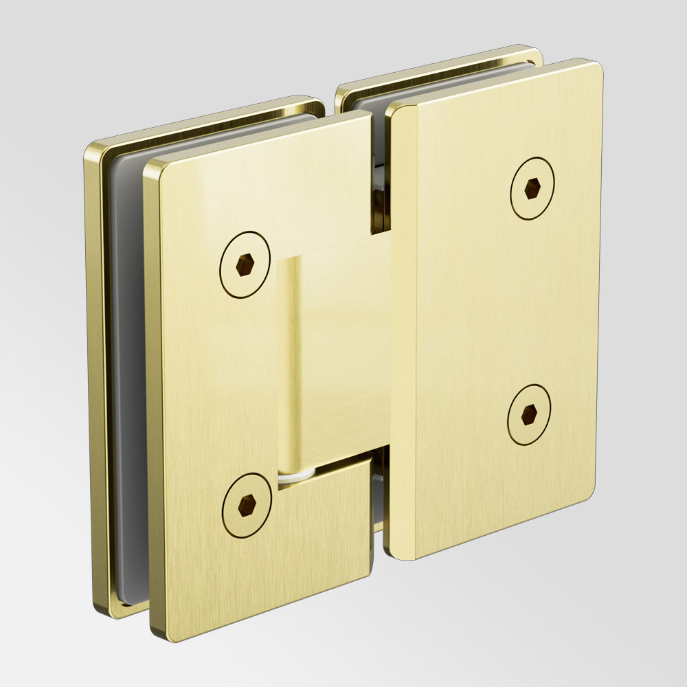 180 Degree Glass to Glass Shower Hinge 10mm Glass Brushed Gold