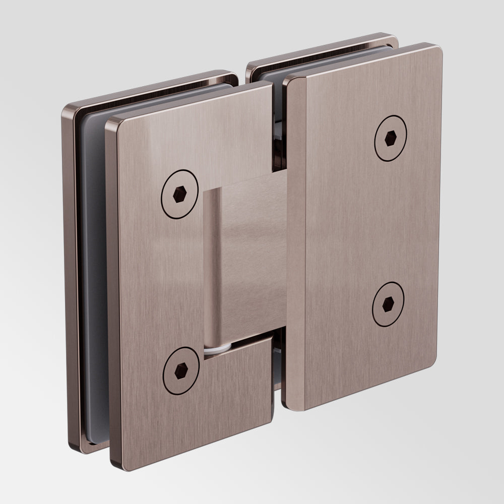 180 Degree Glass to Glass Shower Hinge 10mm Glass Brushed Bronze