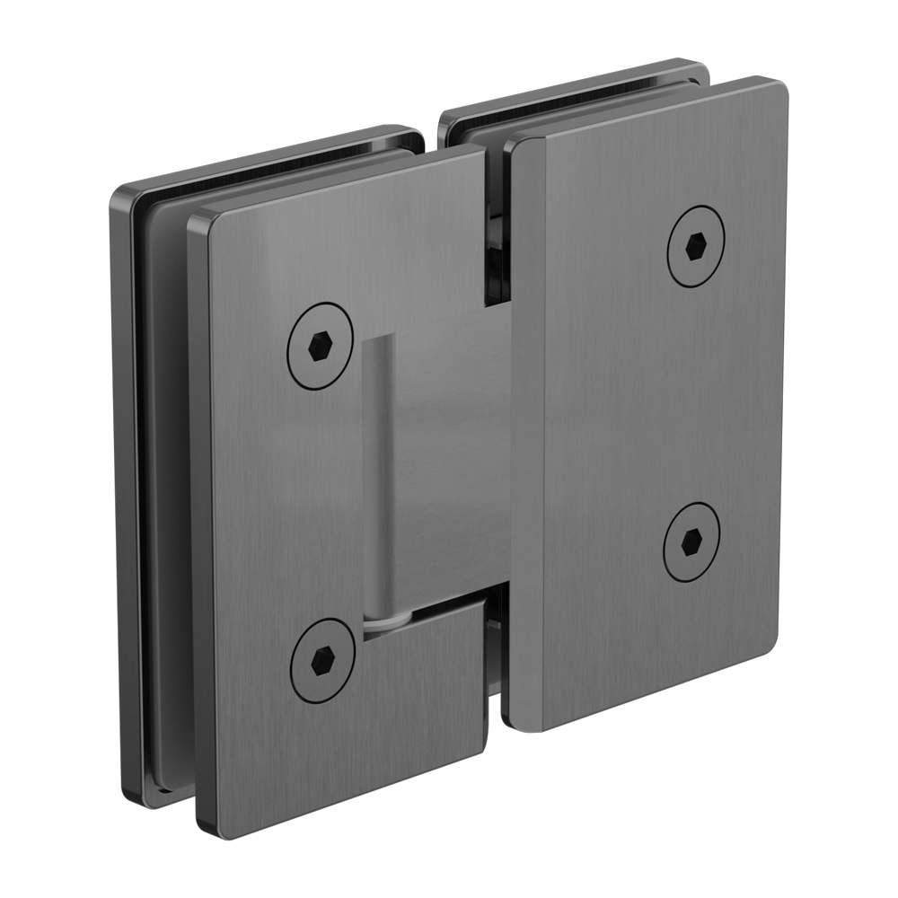 180 Degree Glass to Glass Shower Hinge 10mm Glass Brushed Gunmetal