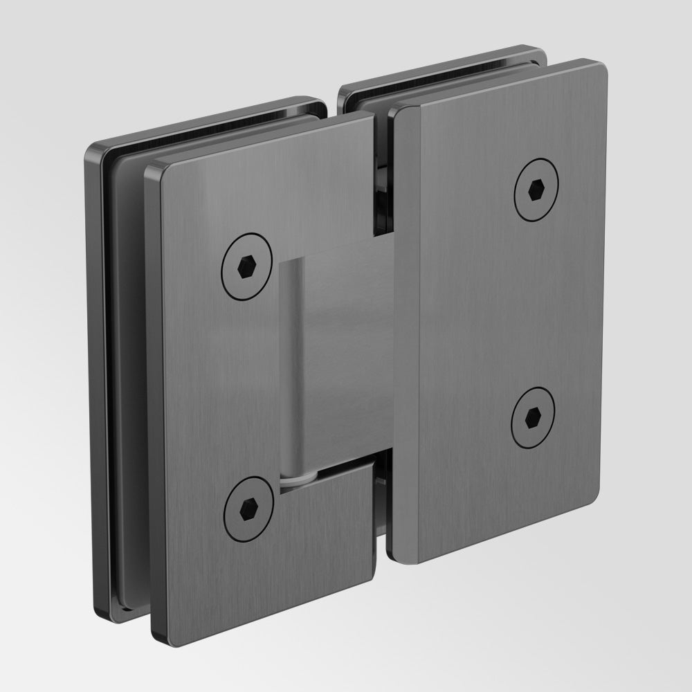 180 Degree Glass to Glass Shower Hinge 10mm Glass Brushed Gunmetal