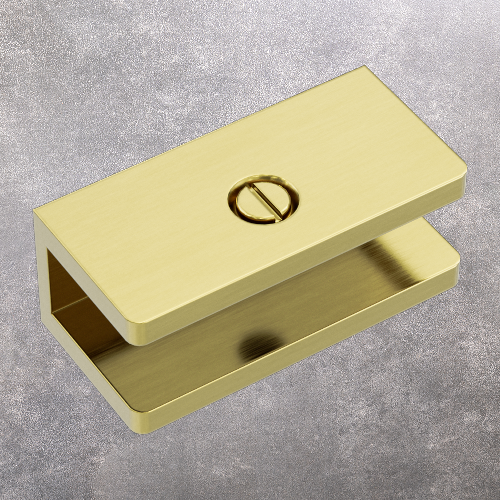 Shower U Bracket 10mm Glass Brushed Gold