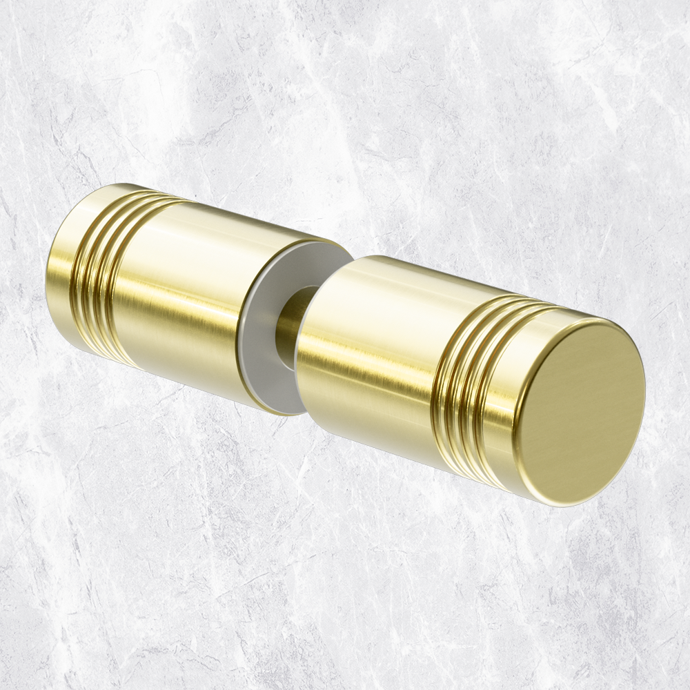 Round Shower Knob Brushed Gold